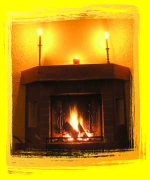 Kamin im Wohnzimmer